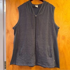 The Balance Collection Hooded Vest Gray Women's Size 2X Full Zip With Pockets